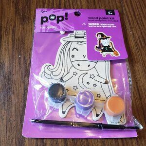 Unicorn Witch Small Halloween Wood Paint Kit